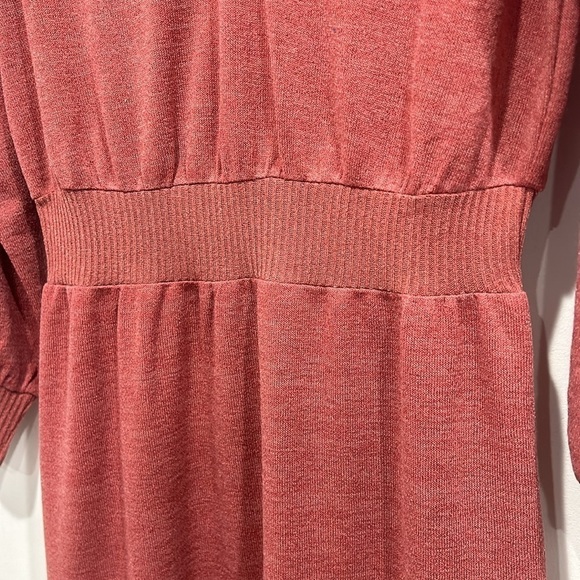Gibson Look Mauve long sleeve v neck knit sweater midi dress medium new w tag - Picture 3 of 6